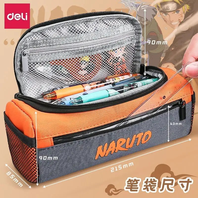 Naruto anime creative canvas stationery case student pencil case personalized children's large capacity pencil case gift