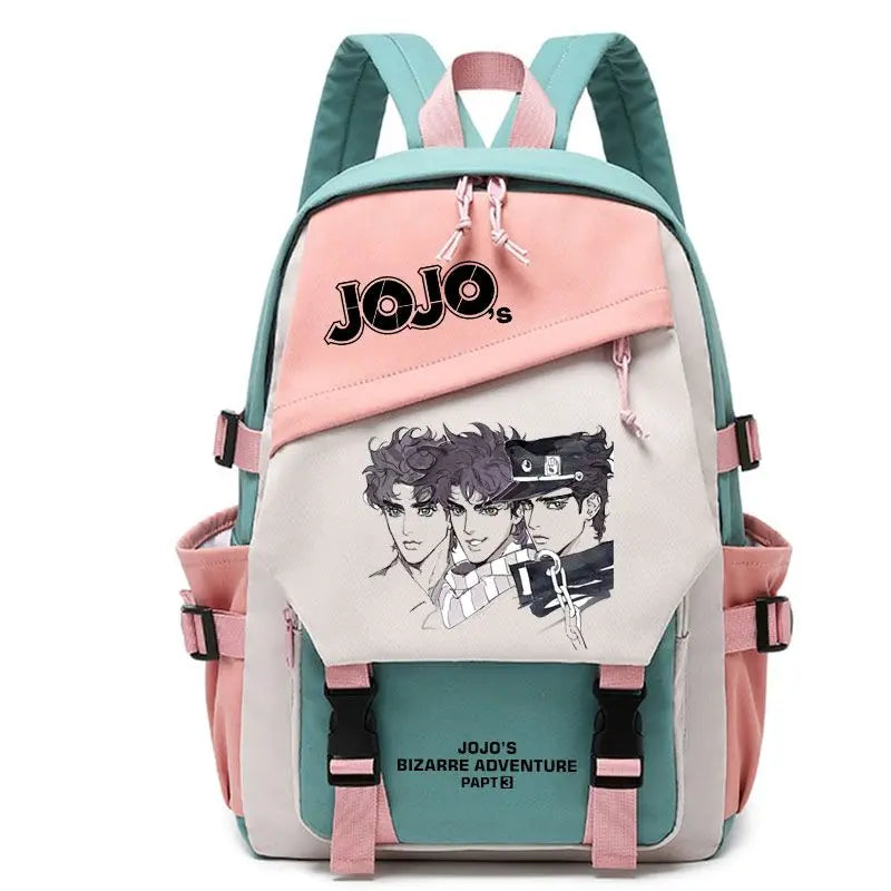 Kujō Jōtarō Anime JoJo's Bizarre Adventure Backpack Student School Bag Canvas Teens Outdoor Travel Backpack Fashion Gift