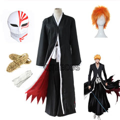 Bleach Ichigo Kurosaki Hollow Cosplay Costume – Mask, Tops & Pants Set