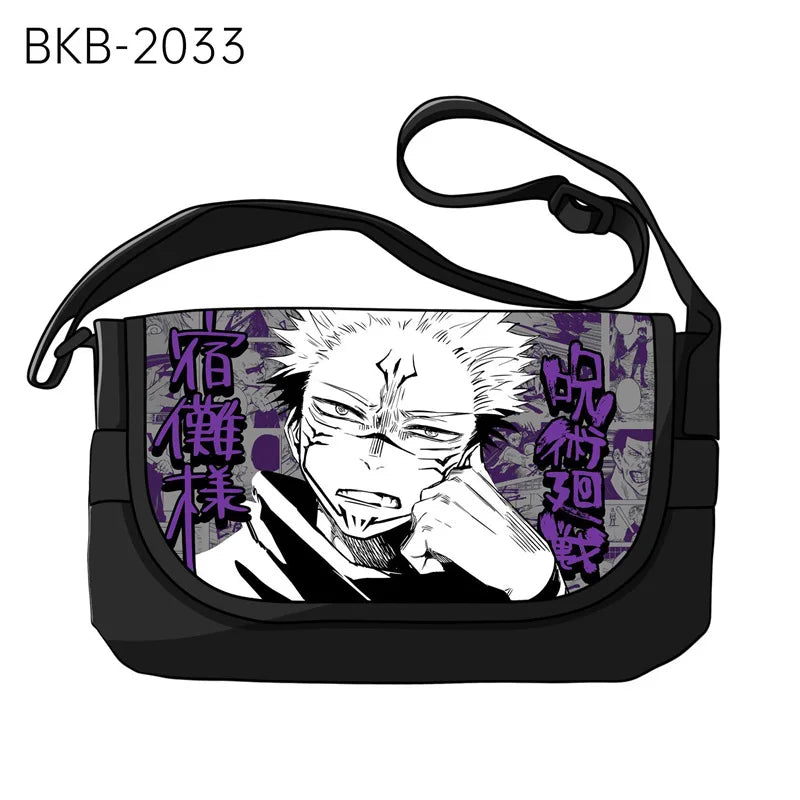 Anime Jujutsu Kaisen Shoulder Gojo Satoru Ryomen Sukuna Handbag Messenger Bag Phone Holder Storage Bags for Travel