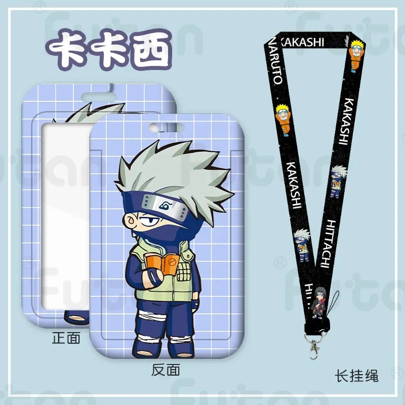 Naruto Kakashi Card Holder Men and Women ID Card Holder Purse Credit CardHolder Business Card Set KeyChain Passport Holder