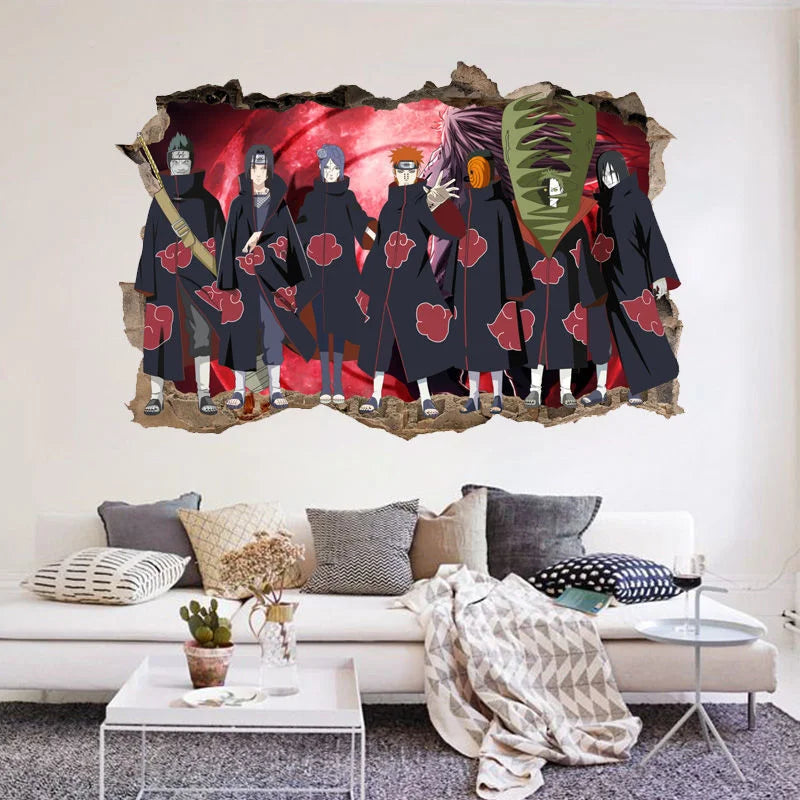 Naruto Wall Stickers, Personalized 3D Three-dimensional Adhesive Wall Stickers, Waterproof Glass Stickers, Decorative Paintings