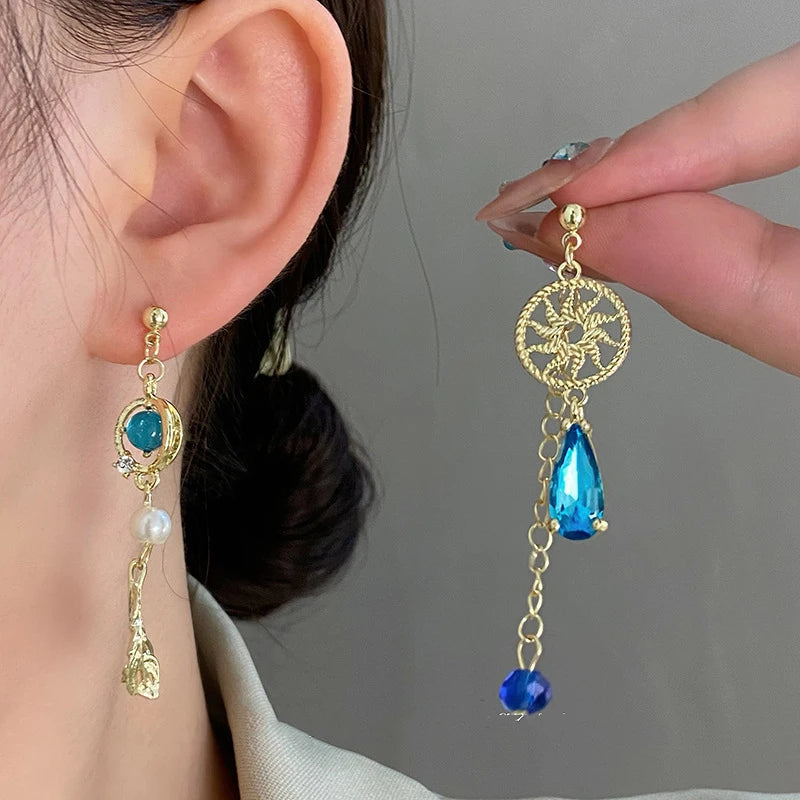 Game Genshin Impact Balladeer Wanderer Cosplay Pendant Ear Studs Scaramouche Kunikuzushi Earrings Women Eardrop Jewelry  Gifts