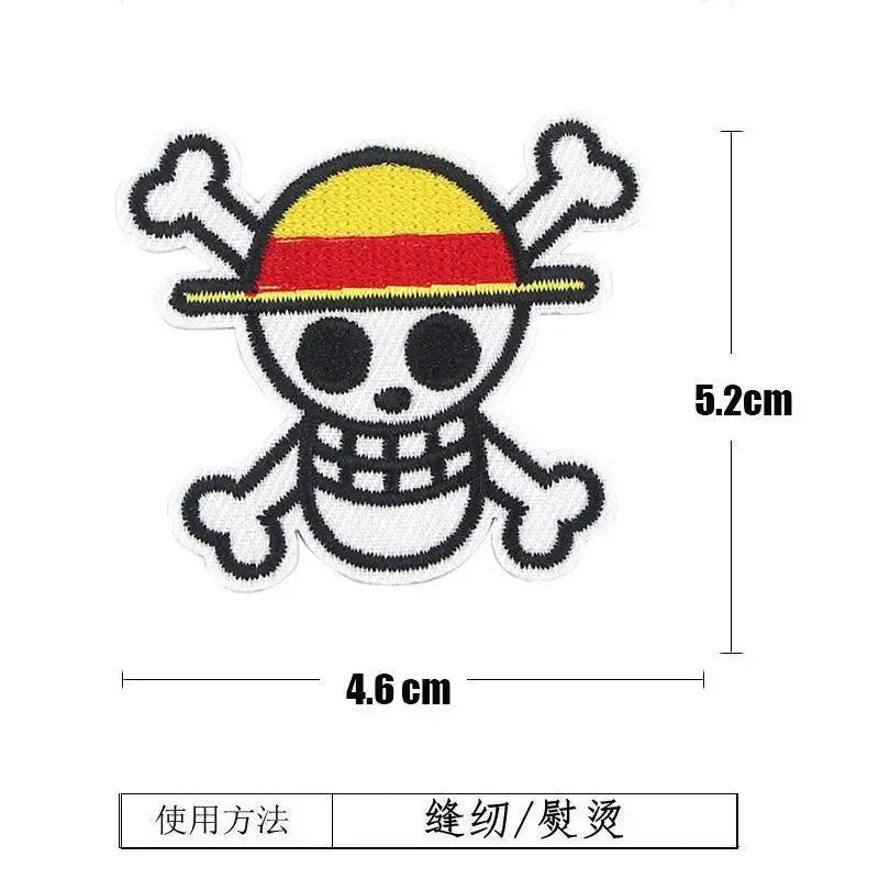 One Piece Luffy Animation Character Embroidery Ironing Cloth Sticker Fashion Clothes DIY Hole Patch Cloth Sticker