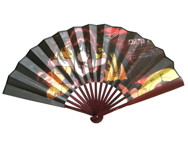 Date A Live Kurumi Tokisaki Folding Hand Fan — Bamboo Cosplay Prop (33cm)