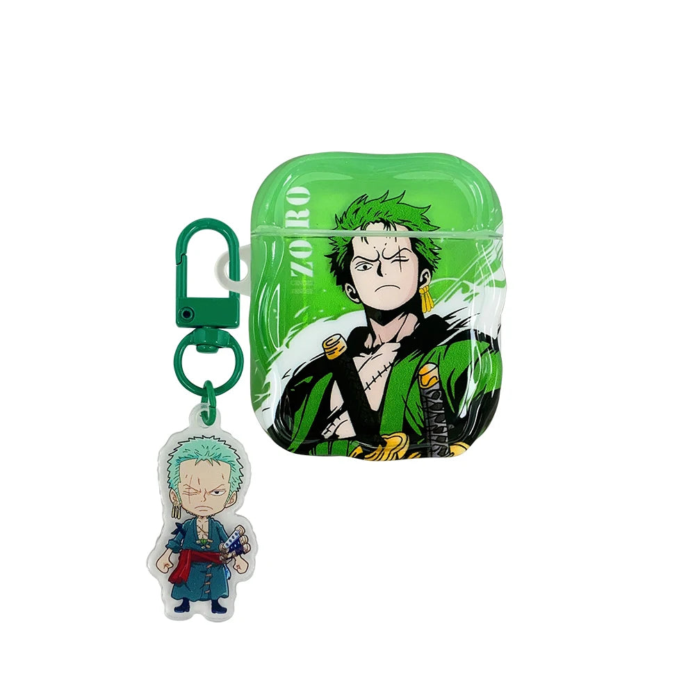 Cute One Piece Luffy Zoro Model Earphone Phone Case for Apple AirPods 1 2 3 Pro 4 Pro2 2nd Bluetooth headset headphone Cover