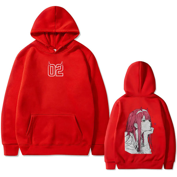 Darling in the Franxx Zero Two Graphic Hoodie – Y2K Vintage Oversized Pullover