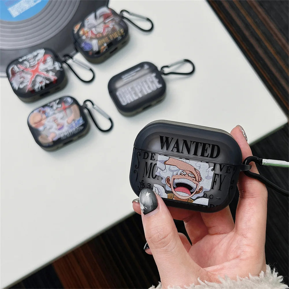 New Anime One Piece Luffy Gear 5th Earphone Case For AirPods 3 3rd 4 Pro Pro2 Headphone Bluetooth Wireless Headset Clear Cover