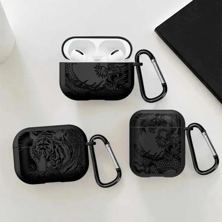 Hollow Tiger Dragon Case For Airpods Pro2 1 Pro 2 Pro3 4 3 Earphone Cases Cover