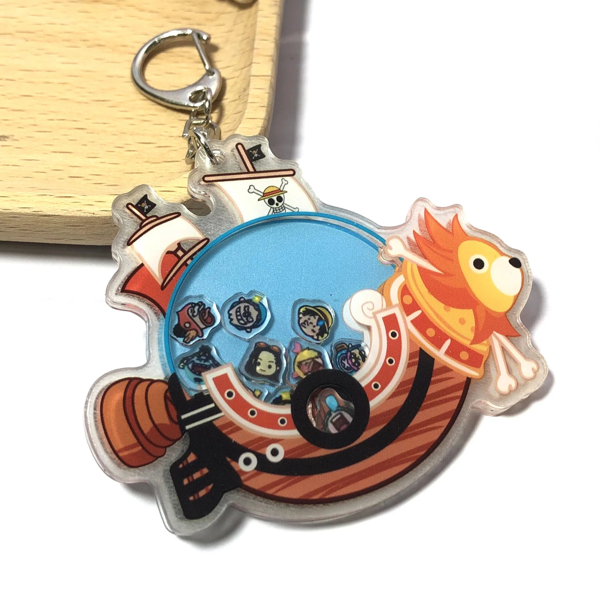 Cute one Piece Personalized Backpack Keychain Pendant Straw Hat Set Acrylic Pendant Rocking Music Student Accessories