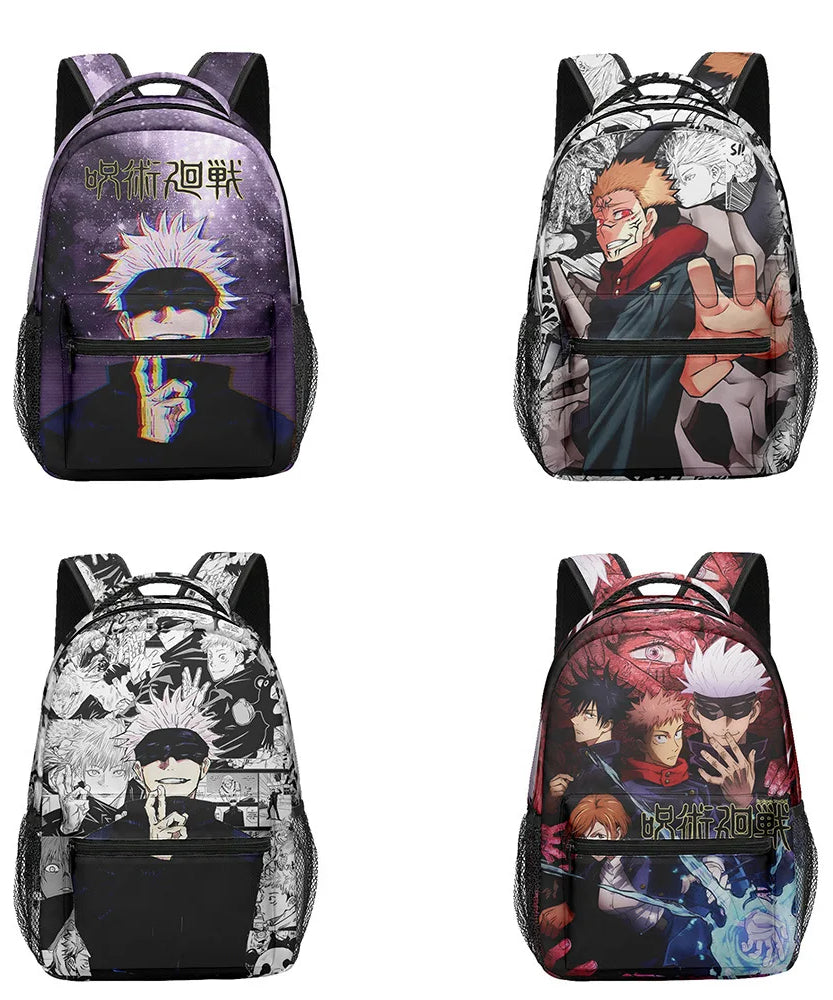 Boy Anime Printed Jujutsu Kaisen Gojo Satoru Backpack Large Capacity Drawstring Bag Student School Bag Travel