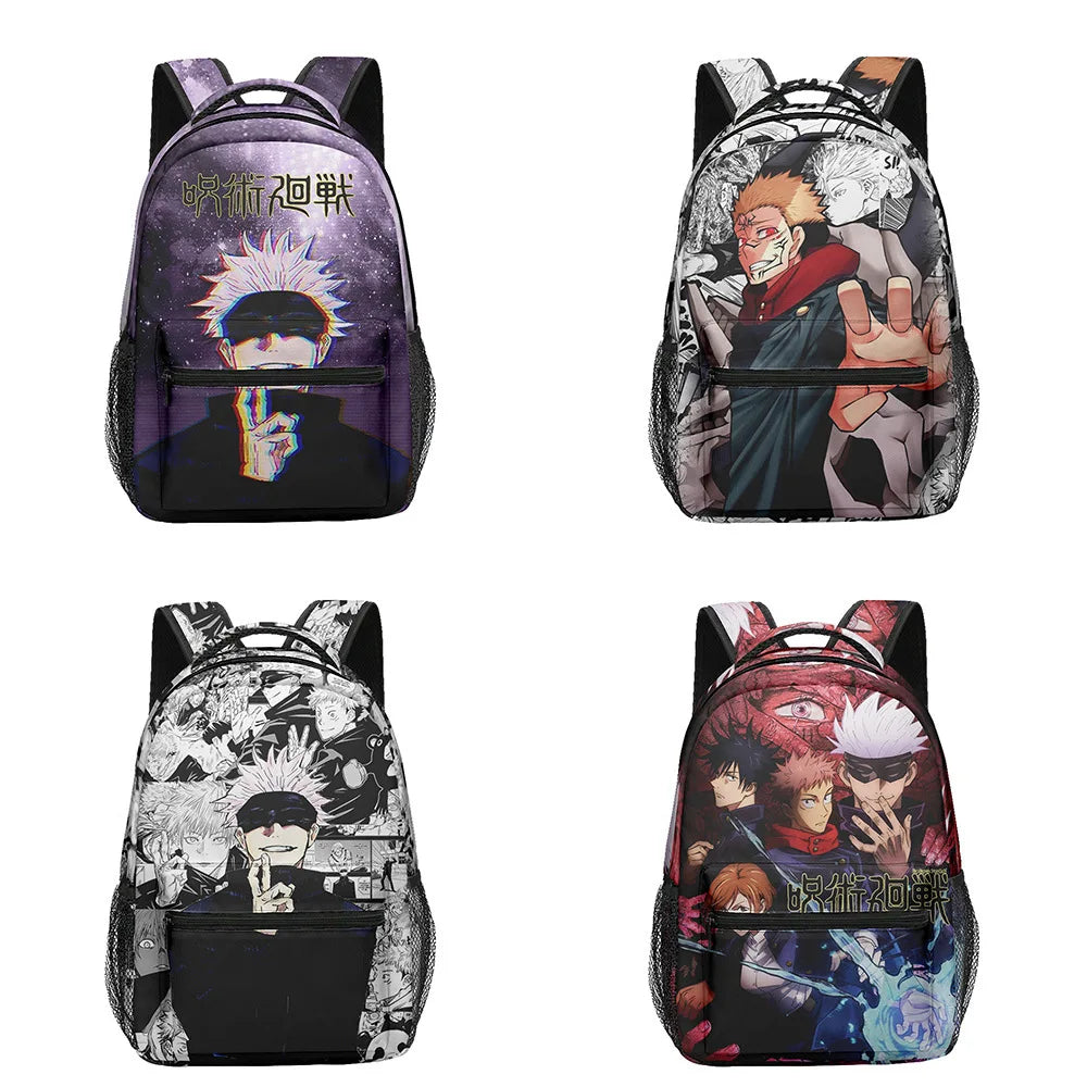 Boy Anime Printed Jujutsu Kaisen Gojo Satoru Backpack Large Capacity Drawstring Bag Student School Bag Travel
