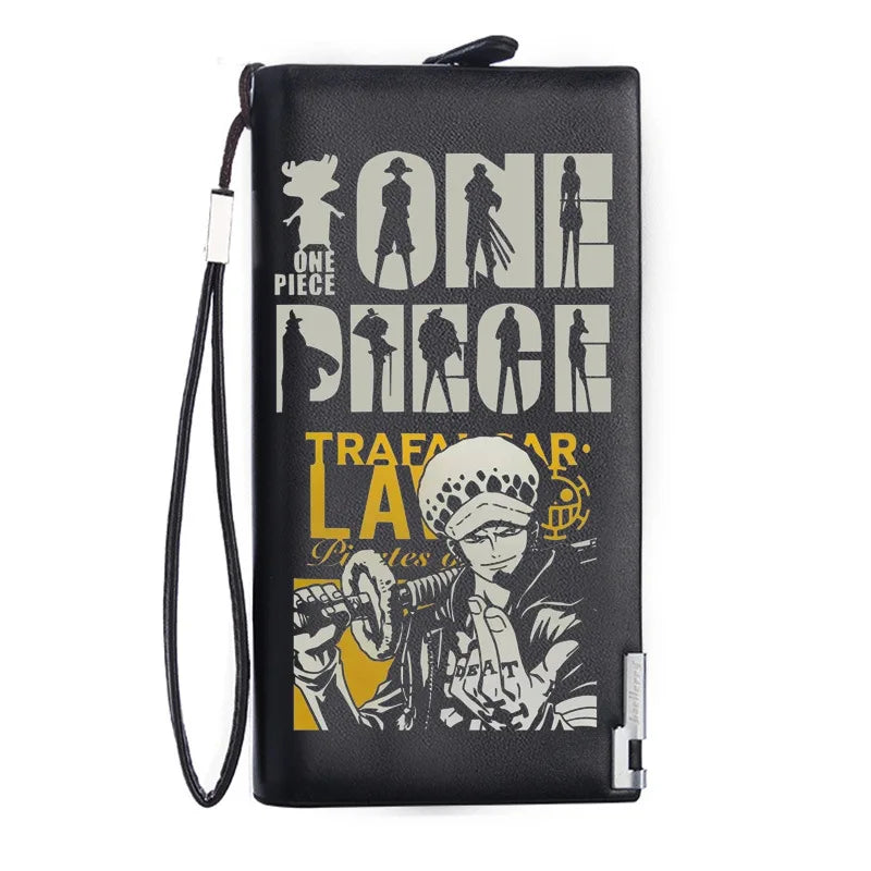 One Piece Luffy Ace Anime Peripheral Zipper New PU Wallet Handsome Personality Boy Print Coin Purse Short Card Pack Holiday Gift