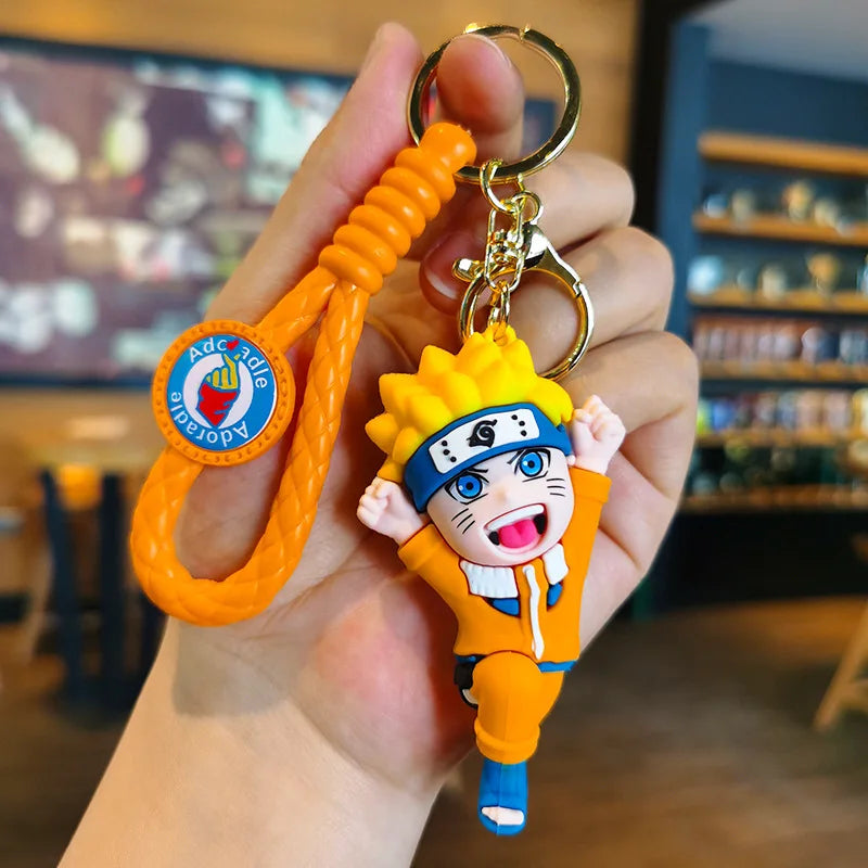 New Cute Japanese Anime Character Naruto 3D Keychain Couple Backpack Car Key Pendant Party Decoration Children's Gift