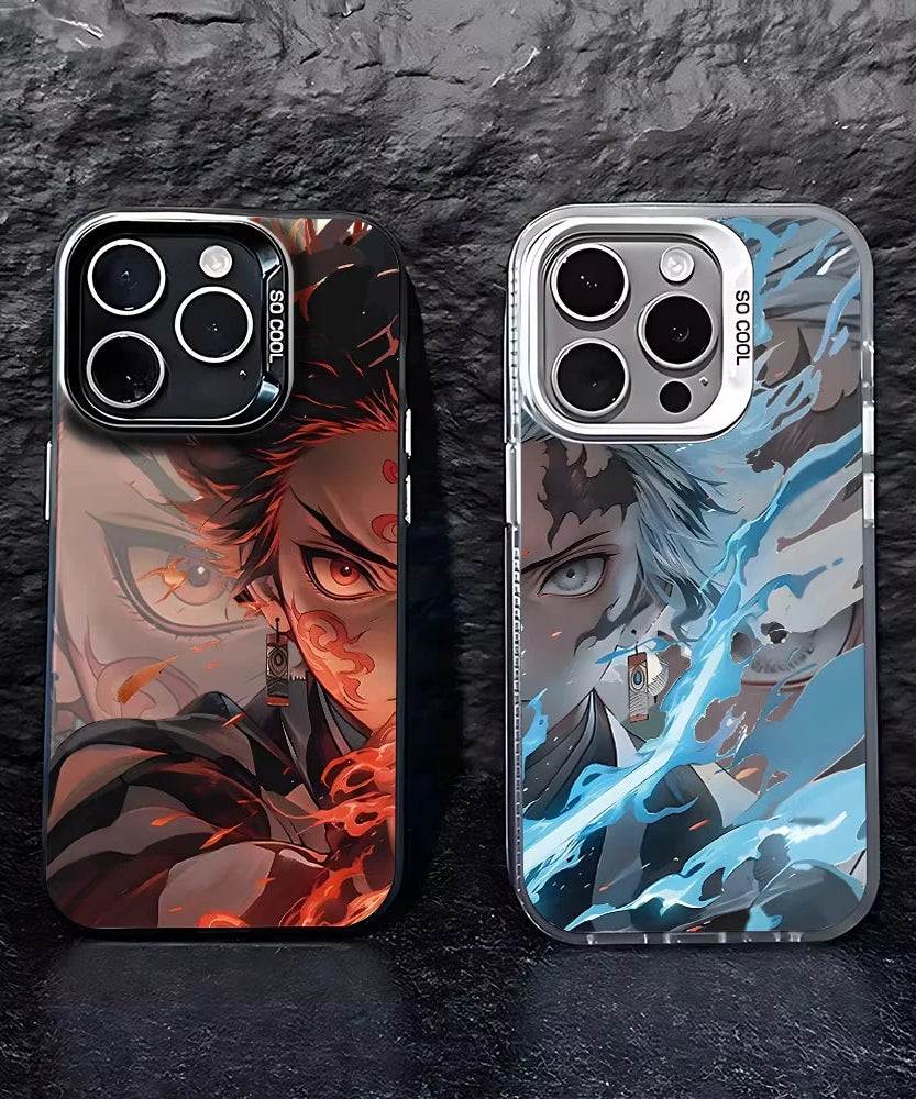 Anime D-Demon S-Slayer Plating Phone Case For Samsung Galaxy A14 A15 5G S21 S22 S23 S24 5G FE Plus Ultra A25 A35 A52 A53 A54 A55