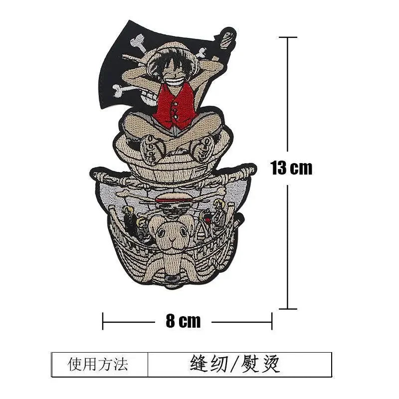 One Piece Luffy Animation Character Embroidery Ironing Cloth Sticker Fashion Clothes DIY Hole Patch Cloth Sticker