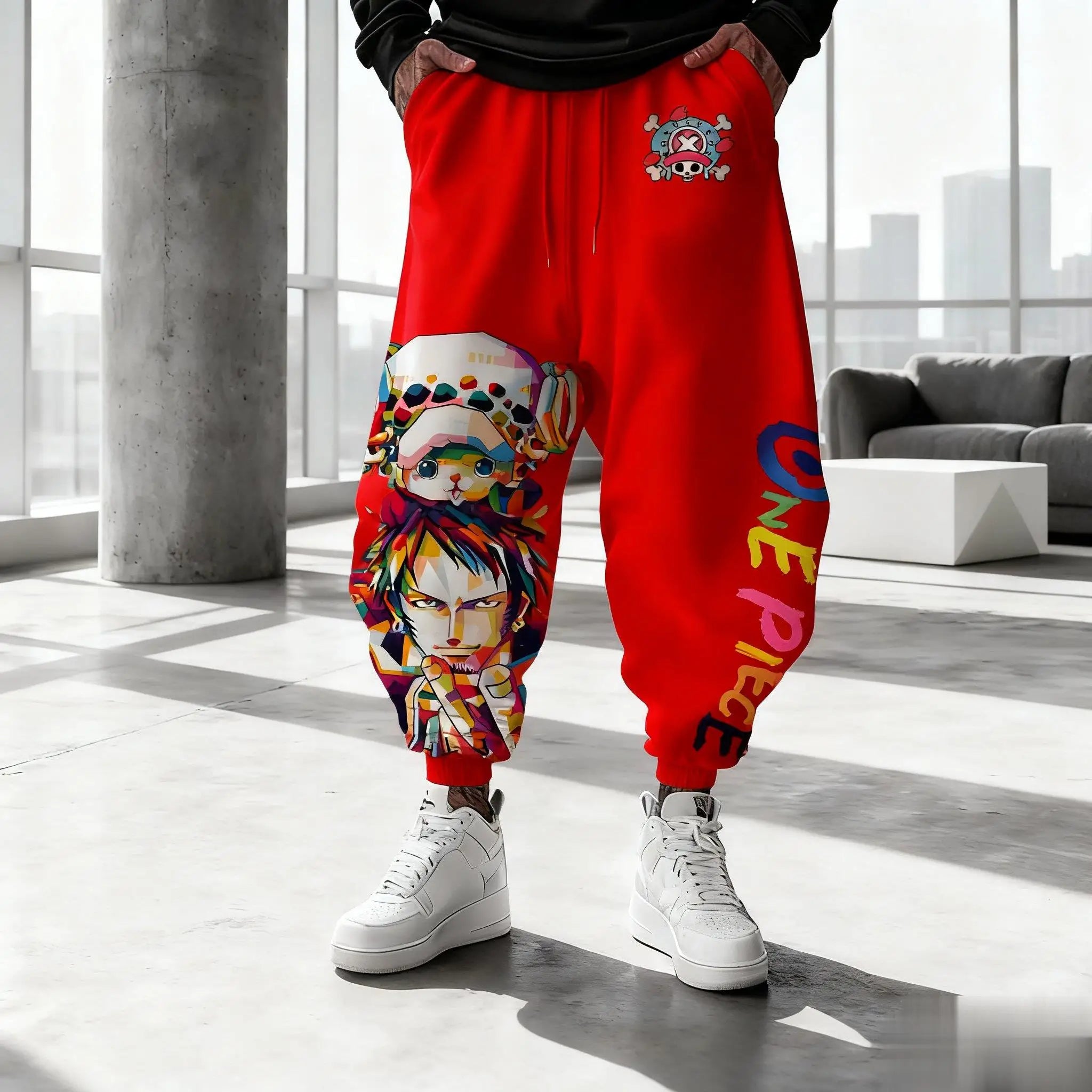 One Piece Anime Pants Men Chopper Zoro Print Streetwear Casual HipHop Trousers Joggers Sweatpants Y2k Fashion Winter Autumn