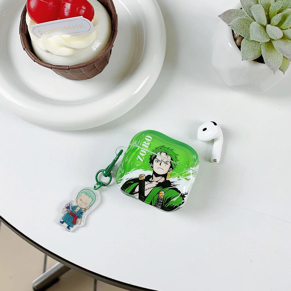 Cute One Piece Luffy Zoro Model Earphone Phone Case for Apple AirPods 1 2 3 Pro 4 Pro2 2nd Bluetooth headset headphone Cover