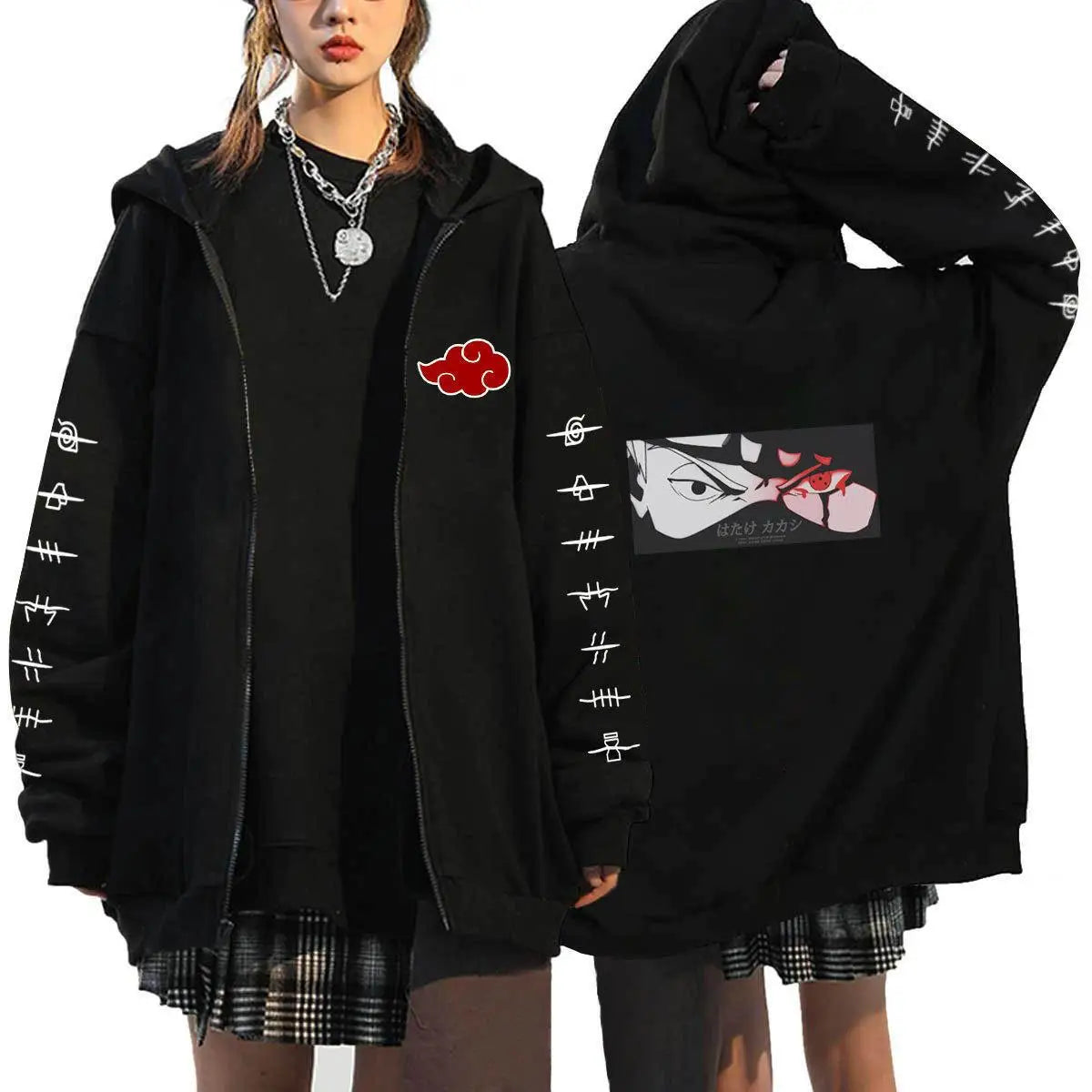 Autumn Zip Up Jacket Anime Naruto Figures Sweatshirt Men Women Plus Size Casual Clothing Harajuku Coat Halloween Gifts