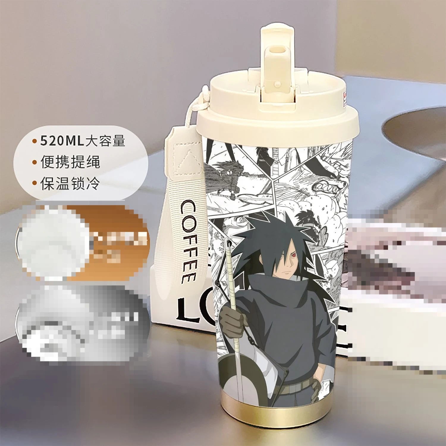new Uzumaki Naruto cute and cool personality high-value two-dimensional student going out portable straw water cup birthday gift