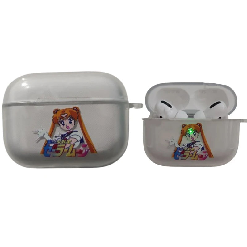 Anime Sailor Moon Transparent Case for Airpods 1 2 Pro Shockproof Silicon Headphone Earphone Cover for AirPods 3 Pro2 Shell Gift