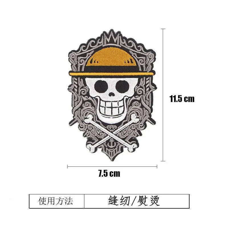 One Piece Luffy Animation Character Embroidery Ironing Cloth Sticker Fashion Clothes DIY Hole Patch Cloth Sticker