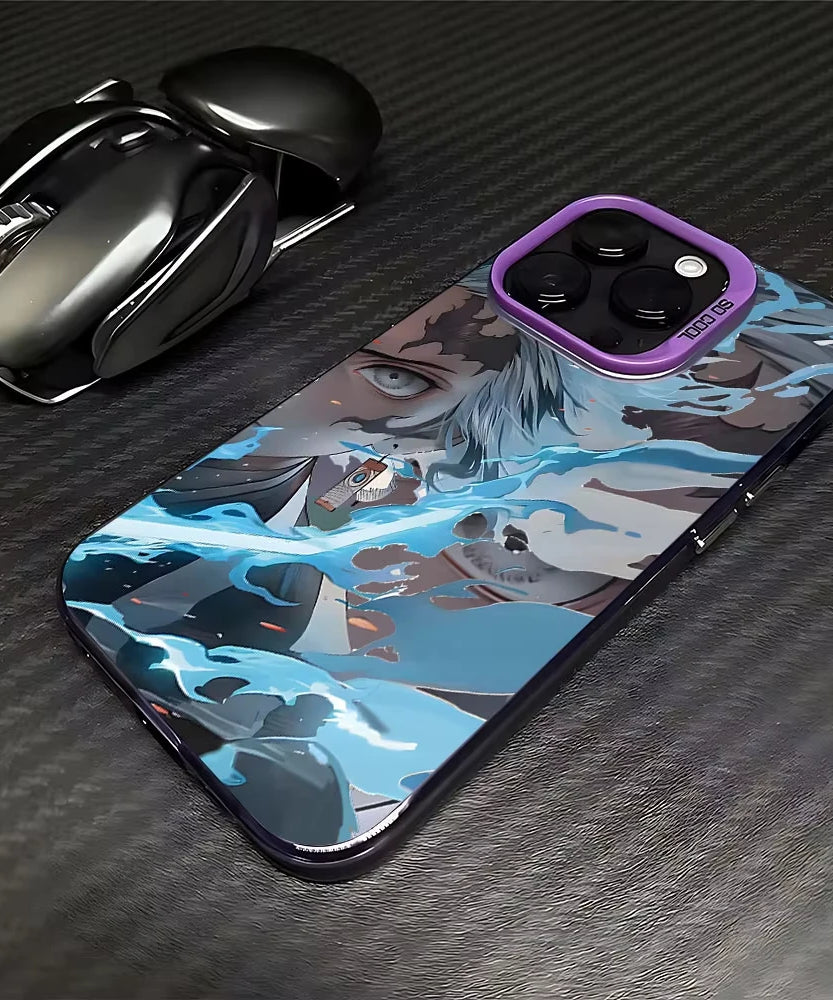 Anime D-Demon S-Slayer Plating Phone Case For Samsung Galaxy A14 A15 5G S21 S22 S23 S24 5G FE Plus Ultra A25 A35 A52 A53 A54 A55