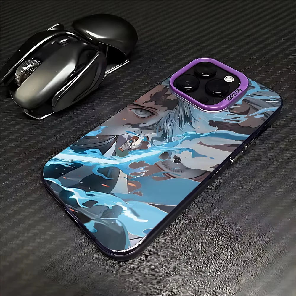 Anime D-Demon S-Slayer Plating Phone Case For Samsung Galaxy A14 A15 5G S21 S22 S23 S24 5G FE Plus Ultra A25 A35 A52 A53 A54 A55