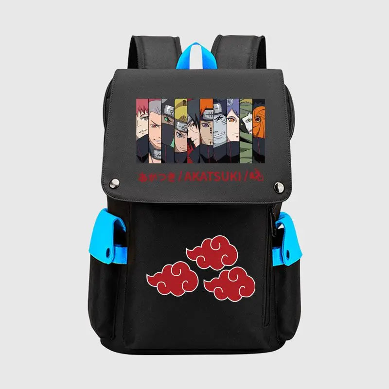 Naruto anime personality backpack Itachi Sasuke Sharingan I love Luo casual backpack student school bag