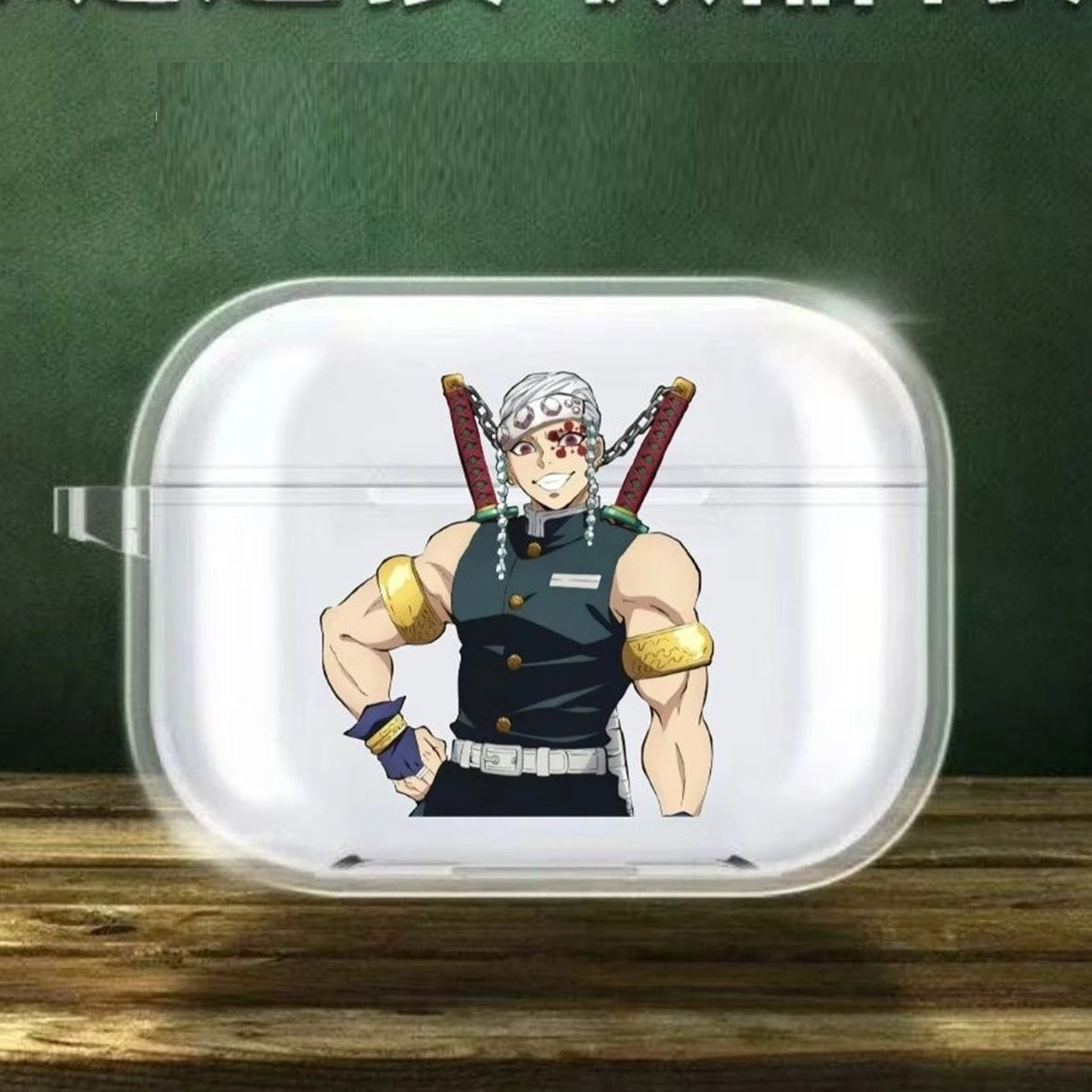 Anime Demon S-Slayer Cool Case Soft silicone TPU Case For AirPods4 Pro 1 2 3 Clear Transparent Bluetooth Earphone Case