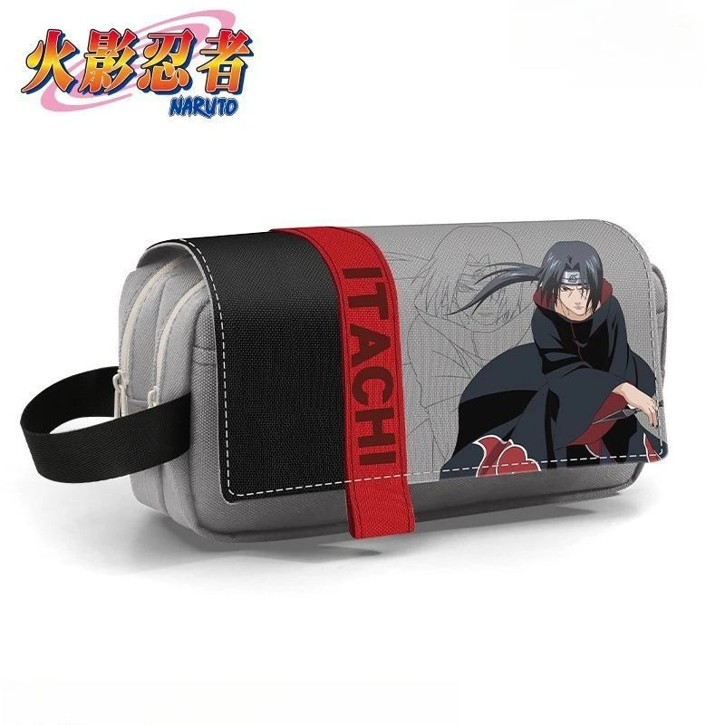 Naruto Sasuke Pencil Case Anime Personality Fashion Three-Layer Large Capacity Multifunctional Pencil Box for Boys