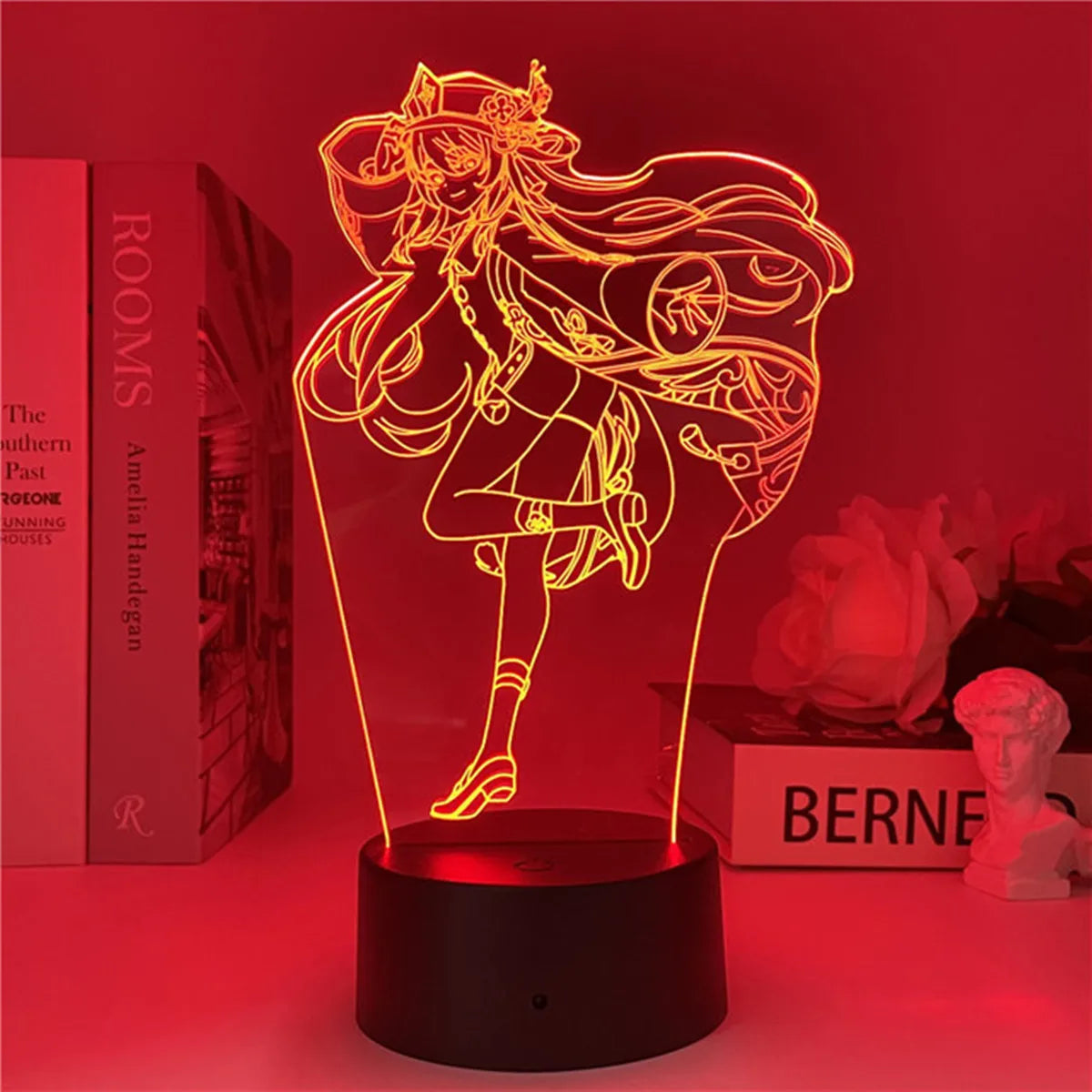 Newly Genshin Impact Night Light Yae Miko Game Figures Acrylic Stand Model 3D Table Lamp Kids Git Acrylic Bedside lamp
