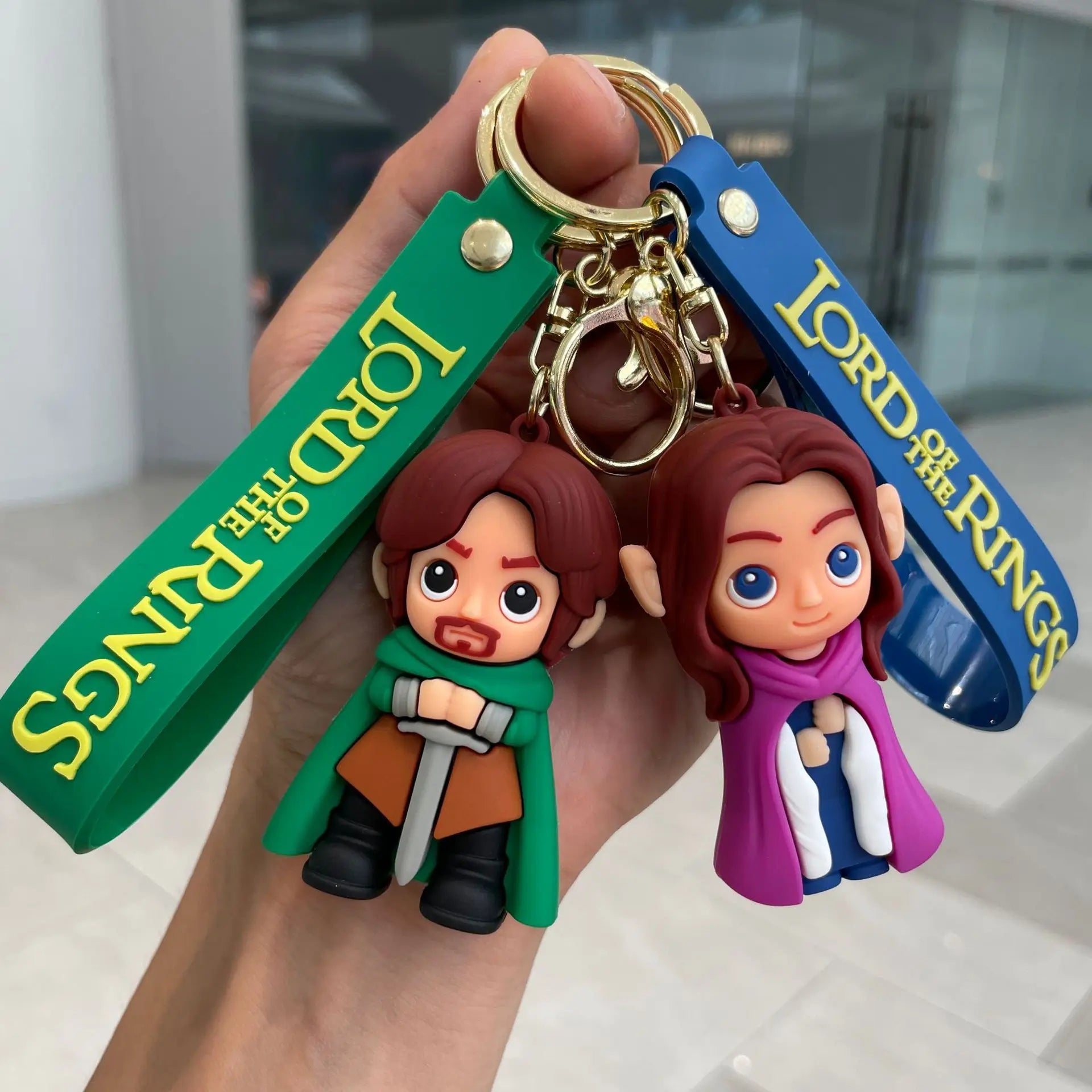 Movie Lord Rings Keychain Anime Doll Figure Car Keyring PVC Doll Pendent Bag Jewelry Accessories Toy Kid Xmas Decora Gift