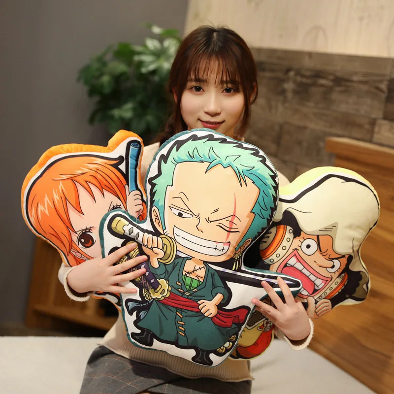 One Piece Pillow Doll Luffy Roronoa Zoro Sanji Chopper Usopp Anime Peripherals Cushion Pillow Birthday Gift Decorative