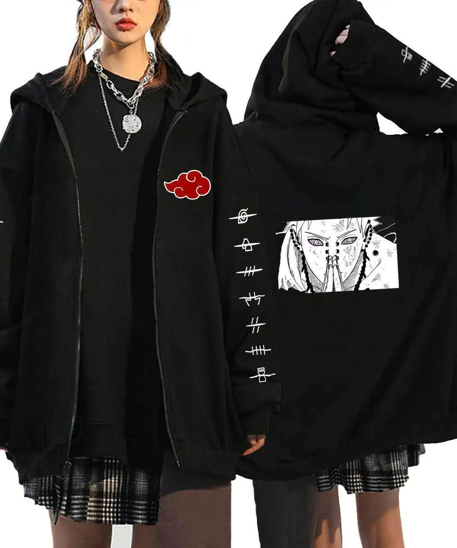 Autumn Zip Up Jacket Anime Naruto Figures Sweatshirt Men Women Plus Size Casual Clothing Harajuku Coat Halloween Gifts