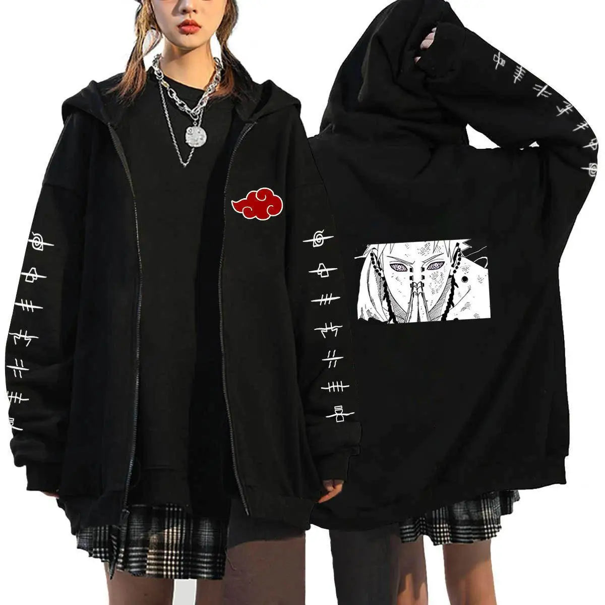 Autumn Zip Up Jacket Anime Naruto Figures Sweatshirt Men Women Plus Size Casual Clothing Harajuku Coat Halloween Gifts