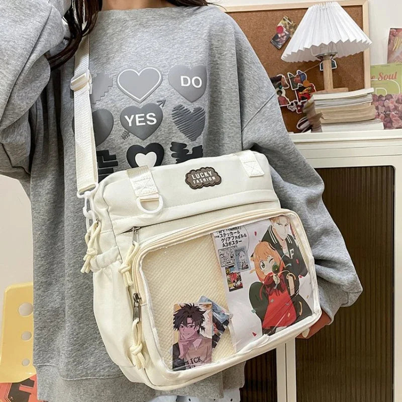 Multifunctional Shoulder Anime Spy × Family Crossbody Bag with Large Capacity for Students To Attend Classes and Tutoring Tote Bag for Girls