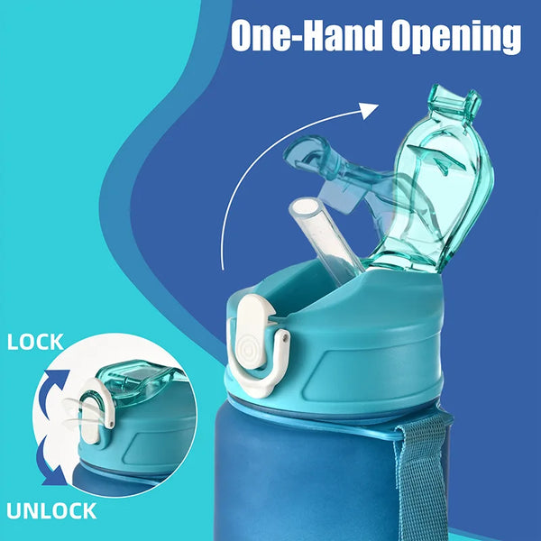 Naruto 800ml Leak-Proof Sport Water Bottle – Straw & Locking Flip Cover