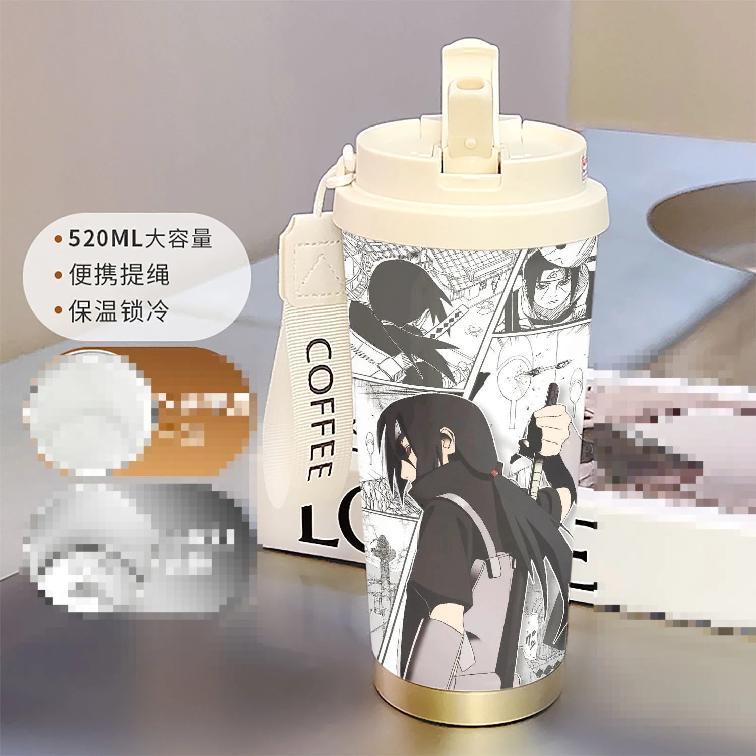 new Uzumaki Naruto cute and cool personality high-value two-dimensional student going out portable straw water cup birthday gift