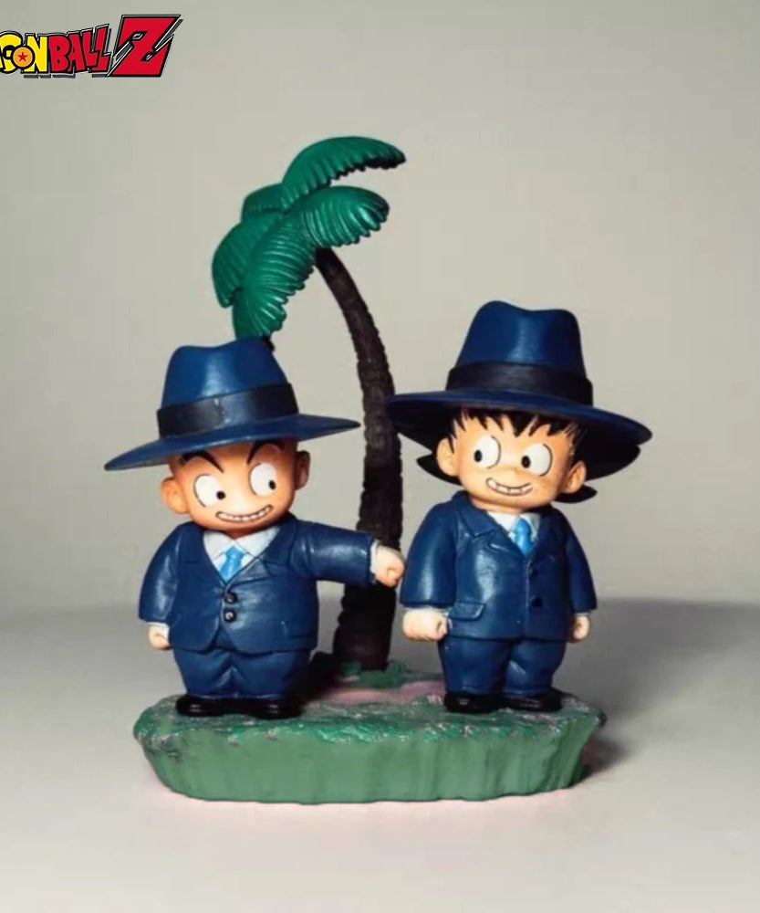 7cm/2.76in Anime Dragon Ball Figure Krillin and Goku Action Figures Pvc Statue Desktop Ornamen Collection Model Toys