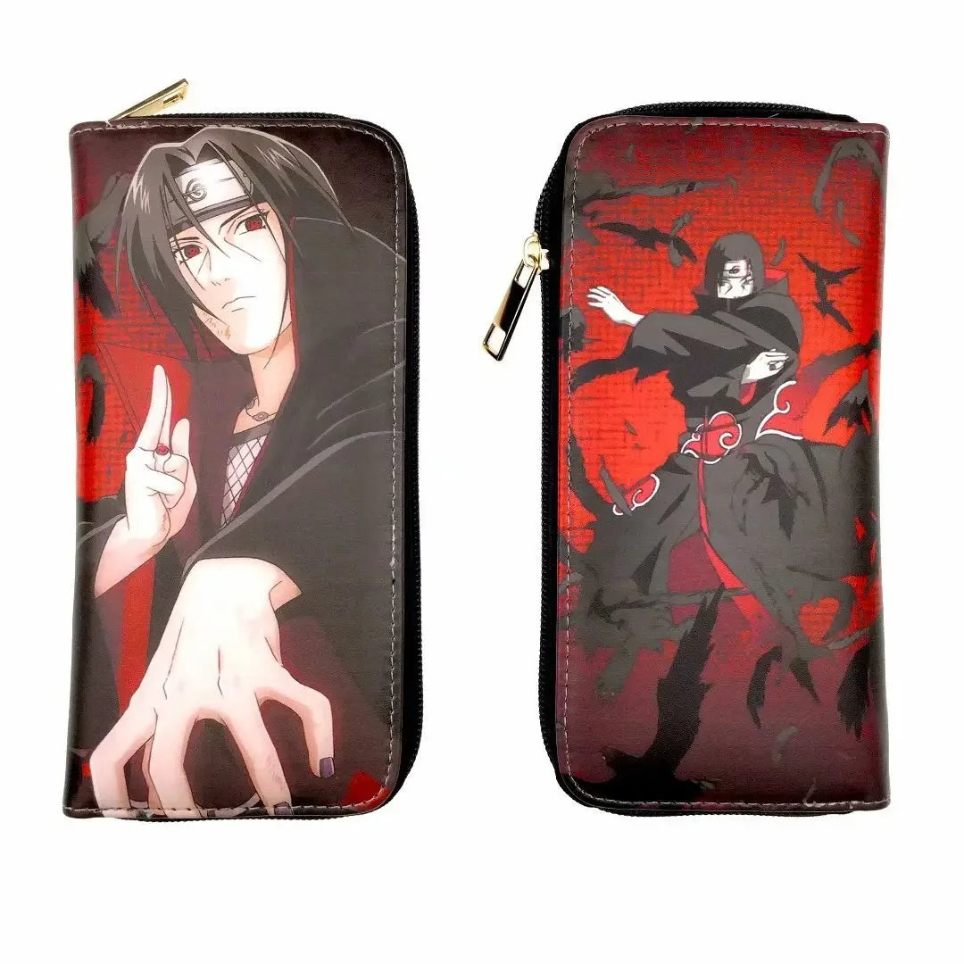 Naruto Sasuke Men Wallets Fashion Money Bag Zipper Coin Purse Female Purse Card Holder Multilayer Capacity Storage Bag Gift New