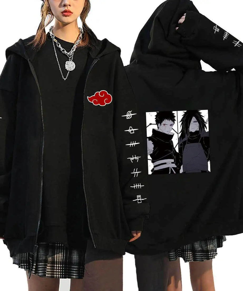 Autumn Zip Up Jacket Anime Naruto Figures Sweatshirt Men Women Plus Size Casual Clothing Harajuku Coat Halloween Gifts