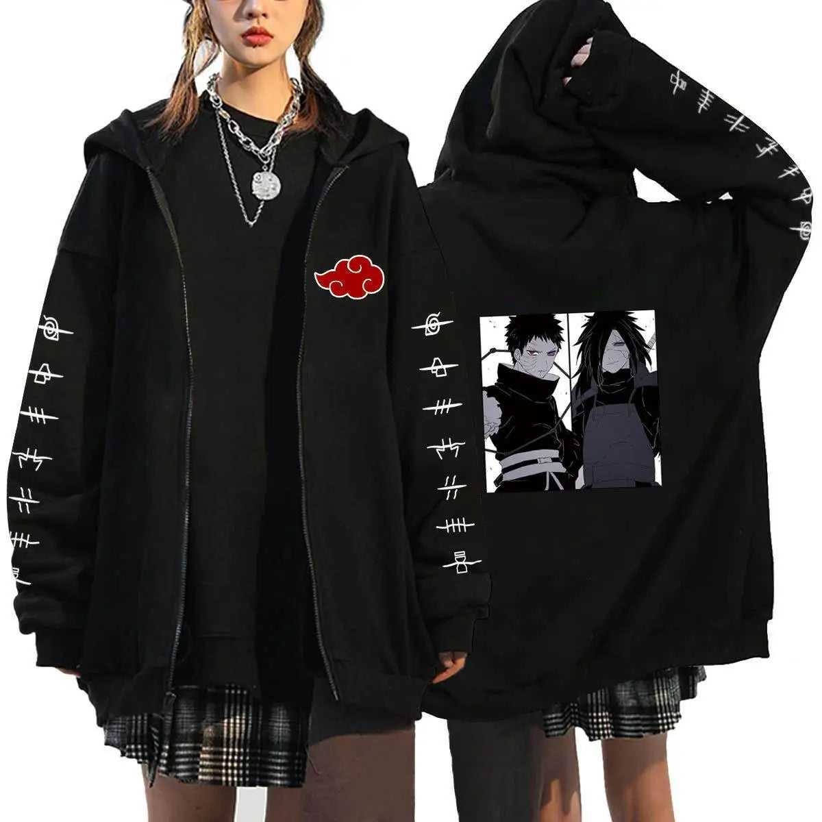 Autumn Zip Up Jacket Anime Naruto Figures Sweatshirt Men Women Plus Size Casual Clothing Harajuku Coat Halloween Gifts