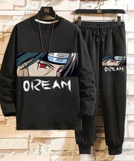 New One Piece Kawaii Anime Luffy Uchiha Itachi Creative Long Sleeve Pants Suit Autumn and Winter Warm Home Clothing Gift