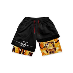 Anime Naruto Athletic Gym Shorts – Quick-Dry Workout & Running Shorts for Men