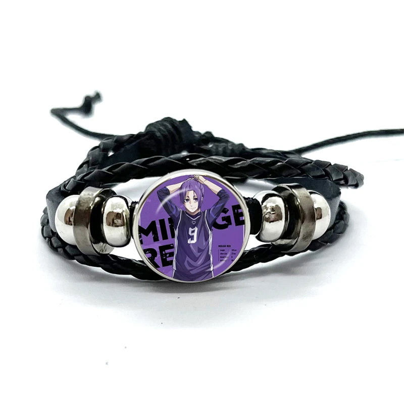 Anime Blue Lock Isagi Yoichi Chigiri Bachira Leather Bracelet Cosplay Unisex Adjustable Punk Wristband Jewelry Props