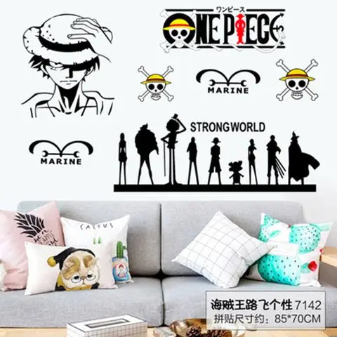 One Piece Anime Luffy Poster Wall Sticker Personality Creative Fashion Boys Dormitory Decoration Wallpaper Self Adhesive