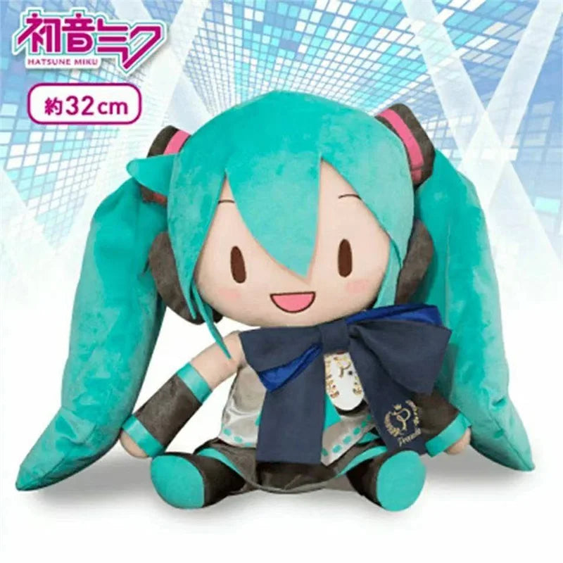 32Cm Kawaii Hatsune Miku Plush Doll Anime New Bow Miku Preciality Plush Pillow Sofa Ornaments Room Decoration Birthday Present