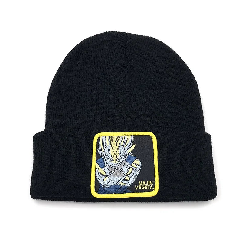Autumn Winter Dragon Ball Knitted Cap Son Goku Vegeta Warm Beanies Hat Adult Unisex Outdoor Embroidery Bonnet Christmas Gifts