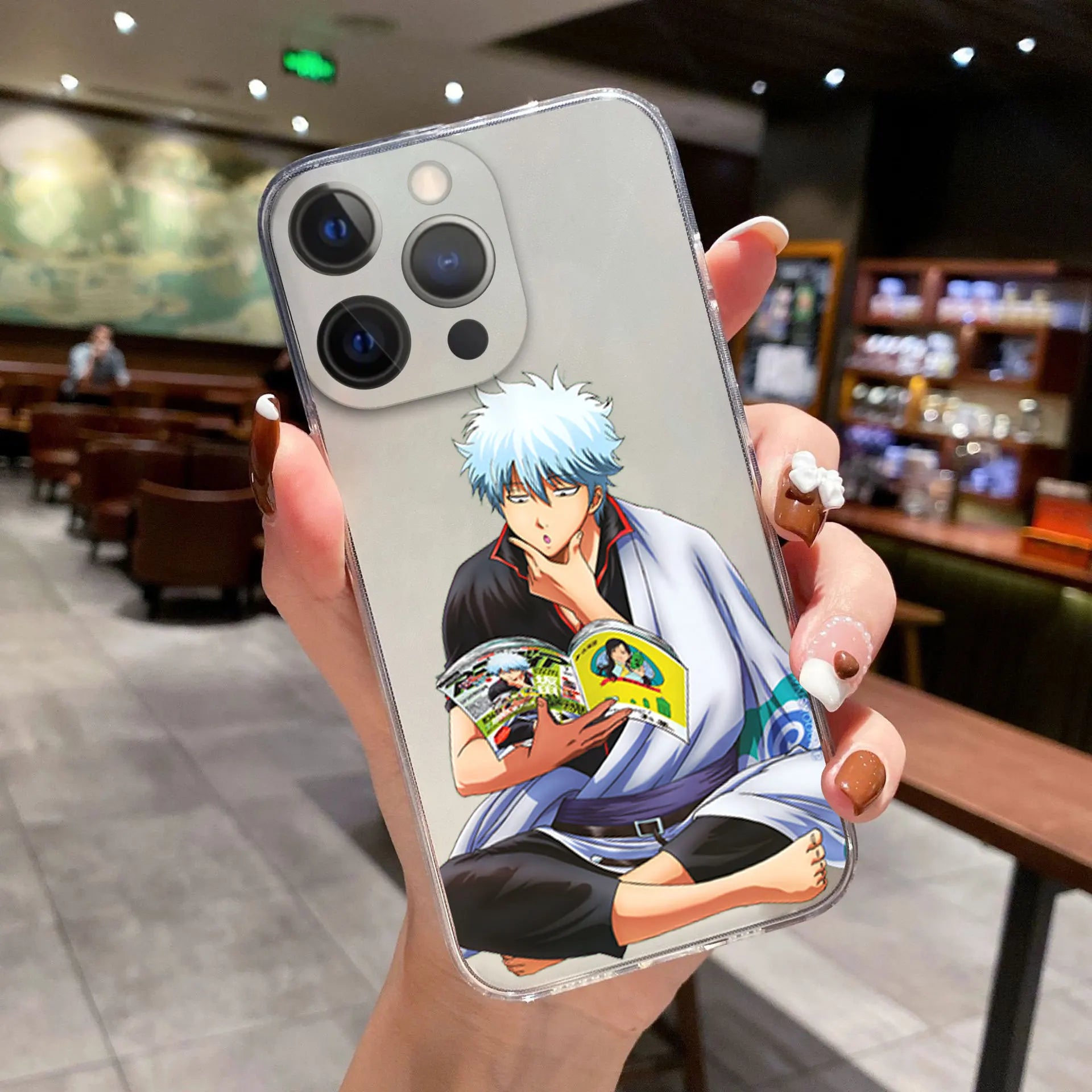 Comics Gintama Gintoki Sakata Phone Cover For iPhone 11 12 13 14 15 16 17 Pro Max 17AIR 16 Plus Clear Soft Silicone TPU Case